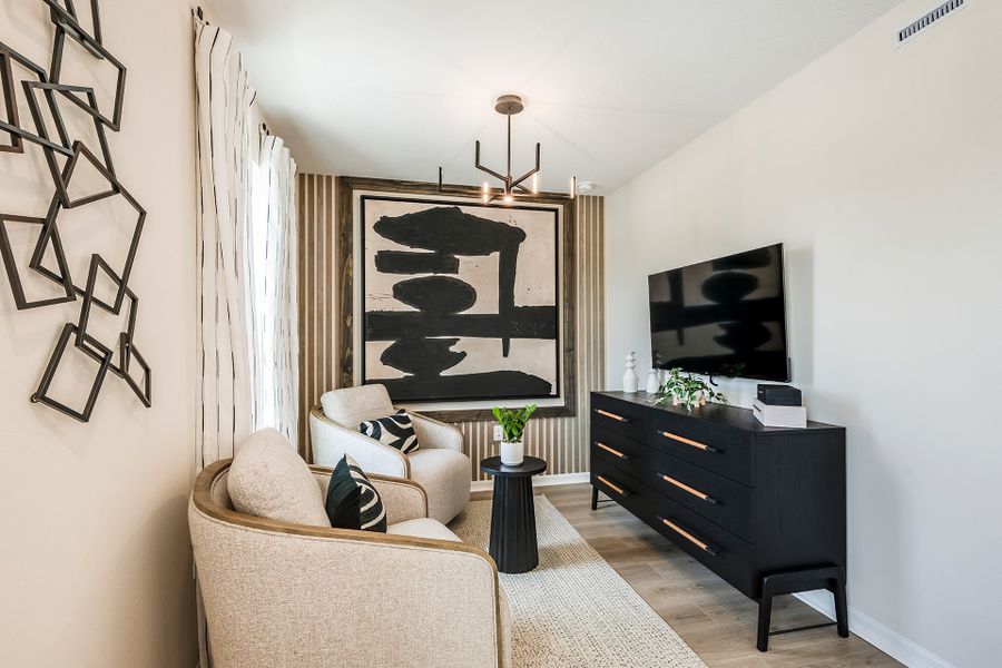 Furnished interior view inside a new home in Aulin Square, Oviedo (Image 8).