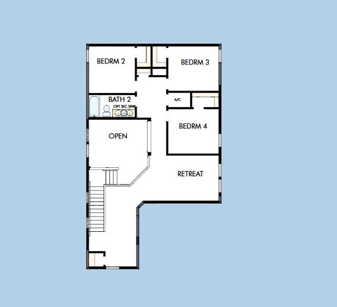 2D floor plan layout for the The Mcclenaghan II by David Weekley Homes in Evergreen Island at Silverleaf - Classic, St. Augustine, FL (Image 4).