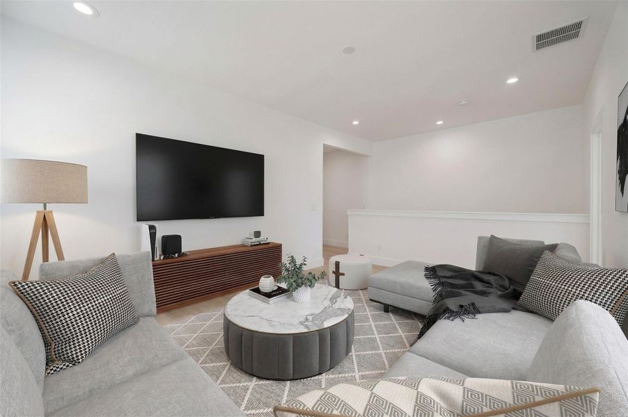 Another view of your game room looking back toward the stairwell. What a cozy space!
