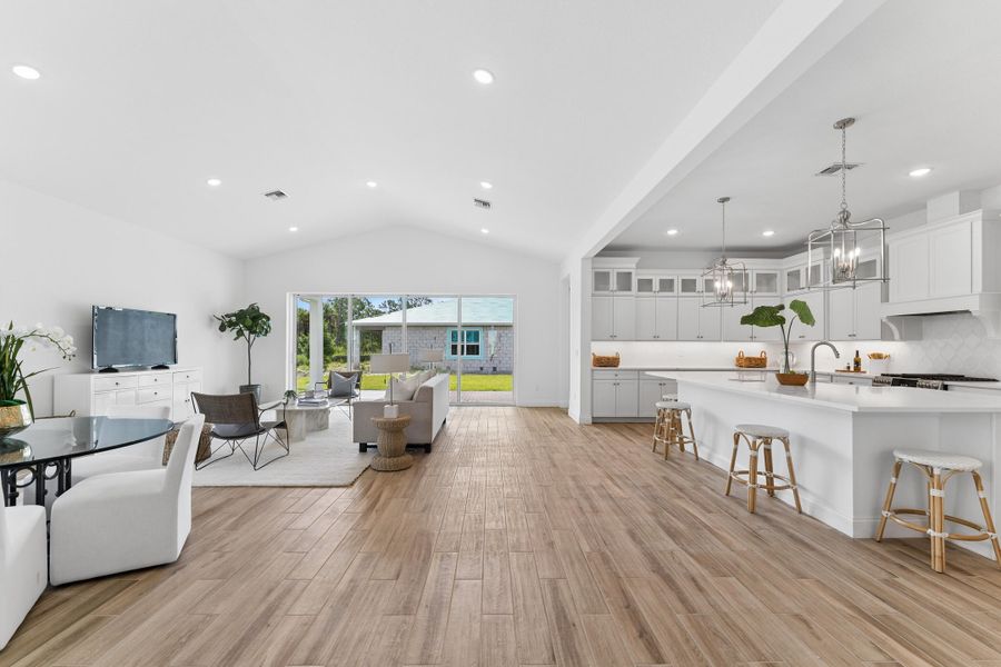 Kitchen, Dining Area & Great Room