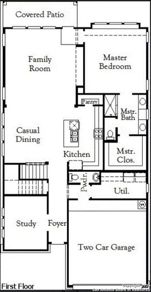 2D floor plan layout of this home in Mayfair, New Braunfels, TX (Image 2).