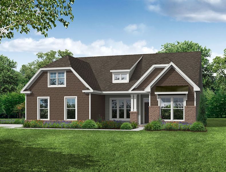 Representative exterior photo of a completed home built from the Caldwell by Eastwood Homes in Twin Creek Forsyth, Kernersville, NC (Image 10).