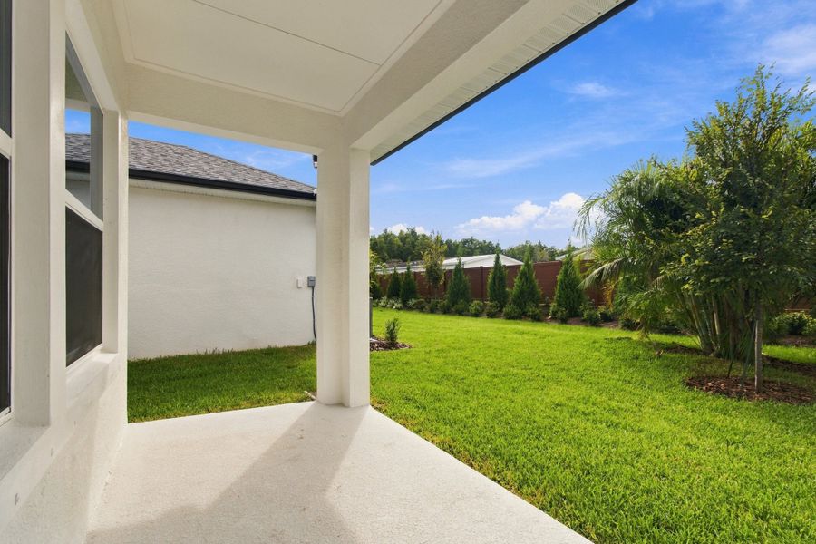 Exterior details and patio area of a home in Soleta at Starkey Ranch –  Traditional Series, Odessa (Image 4).