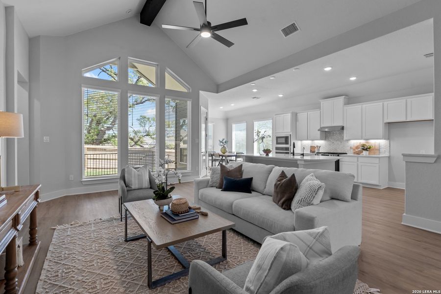 Furnished interior view inside a new home in The Reserve at Potranco Oaks, Castroville (Image 11). Furnished interior view inside a new home in The Reserve at Potranco Oaks, Castroville (Image 11).