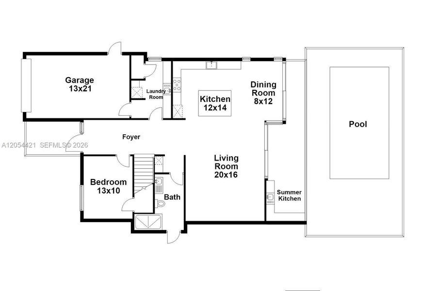 2D floor plan layout of this home in , Miami, FL (Image 5).