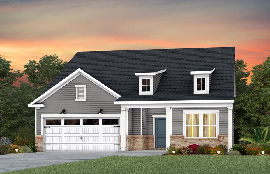 Representative exterior photo of a completed home built from the Bedrock by Pulte Homes in The Retreat at Carolina Ridge, Harrisburg, NC (Image 27).