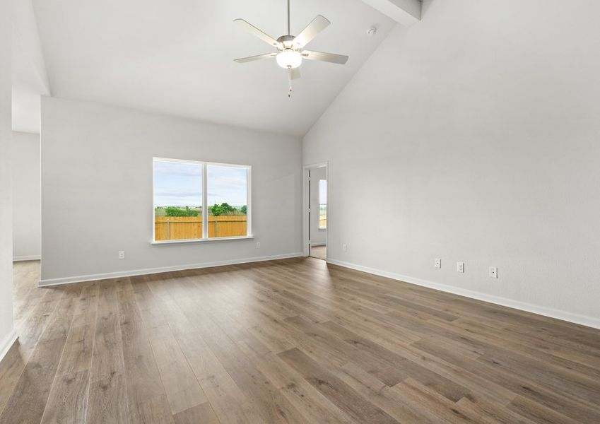 The family room of the Sabine has a large window that lets in great, natural light. The family room of the Sabine has a large window that lets in great, natural light.