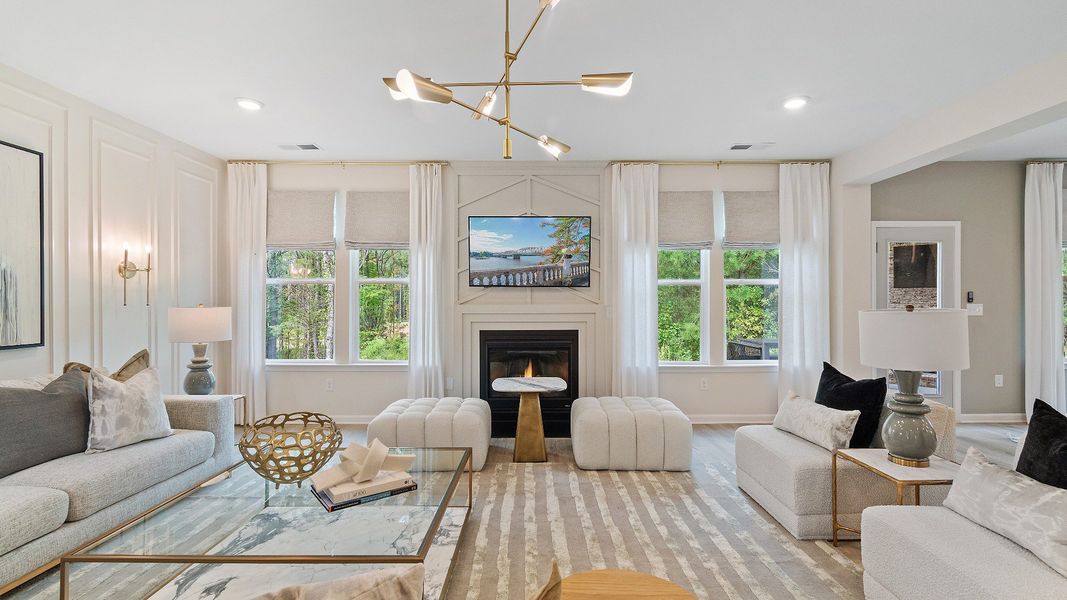 Furnished interior view inside a new home in Cambria at Traditions, Hampton (Image 11). Furnished interior view inside a new home in Cambria at Traditions, Hampton (Image 11).
