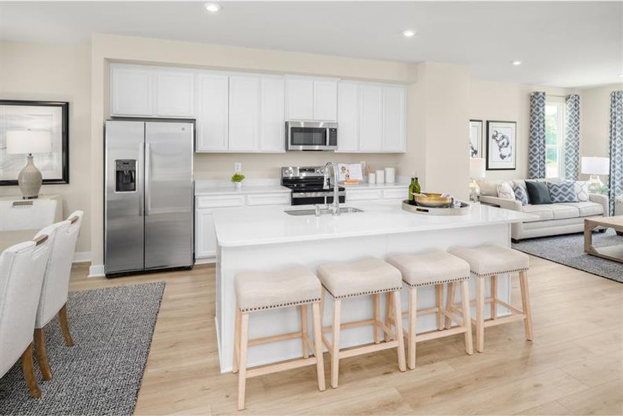 Representative furnished interior of a home built from the Overture by Ryan Homes in Moore Farm Townhomes, Indian Trail (Image 3).