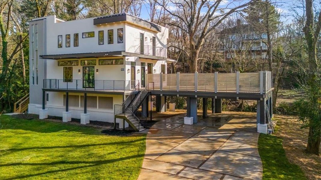 Exterior details and patio area of a home in , Atlanta (Image 42).