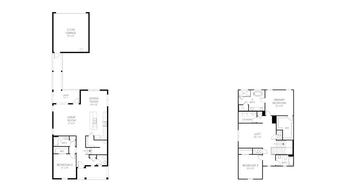 2D floor plan layout of this home in Crossroads at Kelly Park, Apopka, FL (Image 2). 2D floor plan layout of this home in Crossroads at Kelly Park, Apopka, FL (Image 2).