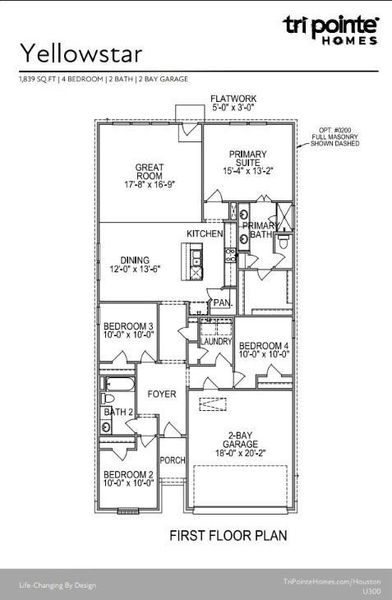 2D floor plan layout of this home in Mason Woods, Cypress, TX (Image 3).