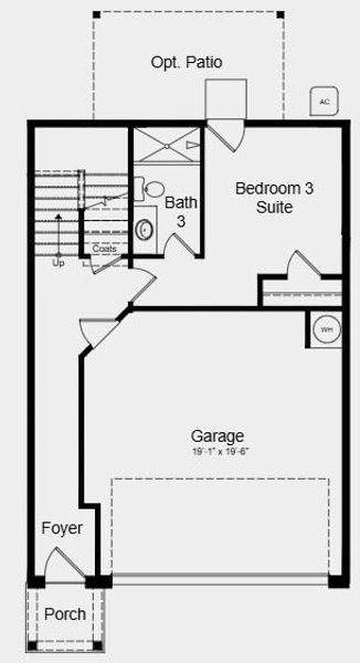 2D floor plan layout of this home in Rosewood Farm, Lawrenceville, GA (Image 5).