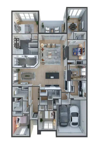 2D floor plan layout for the Brentwood by Tri Pointe Homes in Dunham Pointe, Cypress, TX (Image 3).