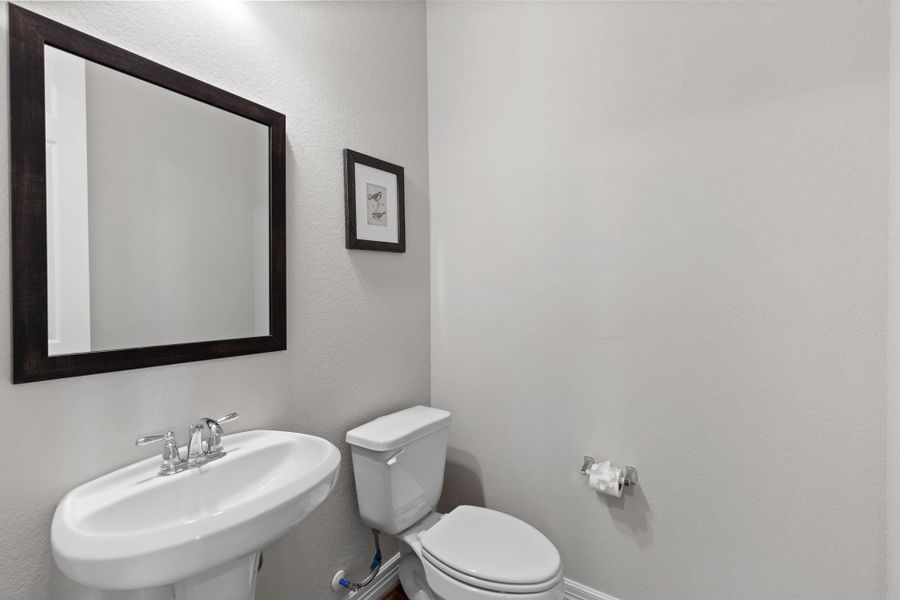 Half bath down for guests