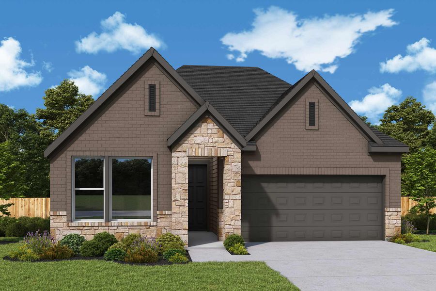 Representative exterior photo of a completed home built from the The Lantana by David Weekley Homes in Audubon - Terrace Collection, Magnolia, TX (Image 18). Representative exterior photo of a completed home built from the The Lantana by David Weekley Homes in Audubon - Terrace Collection, Magnolia, TX (Image 18).
