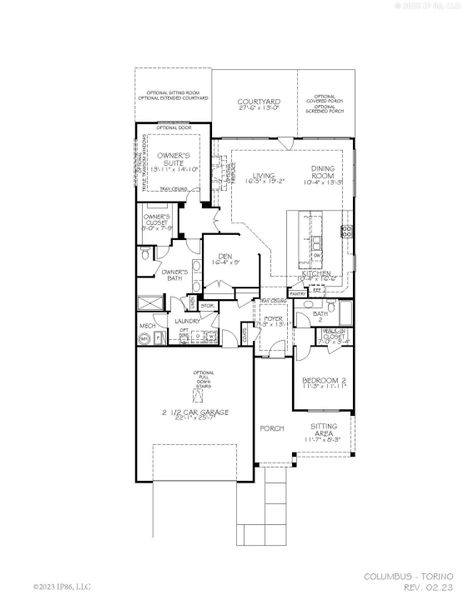 2D floor plan layout for the Torino by Epcon Communities in The Grove at Haven Hill, Lenoir City, TN (Image 4). 2D floor plan layout for the Torino by Epcon Communities in The Grove at Haven Hill, Lenoir City, TN (Image 4).