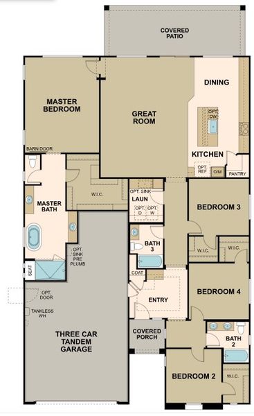 2D floor plan layout of this home in Forté at Granite Vista, Waddell, AZ (Image 3).