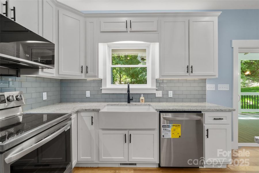 Beautiful farm sink overlooking the serene grounds