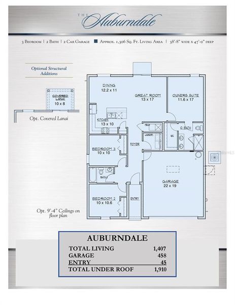 2D floor plan layout of this home in Annabelle Estates, Winter Haven, FL (Image 3).