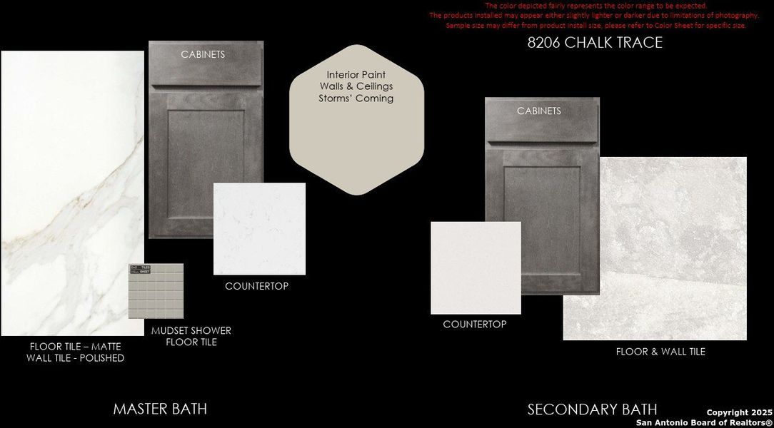 Sample of building materials used in homes in The Crossvine, Schertz (Image 4).