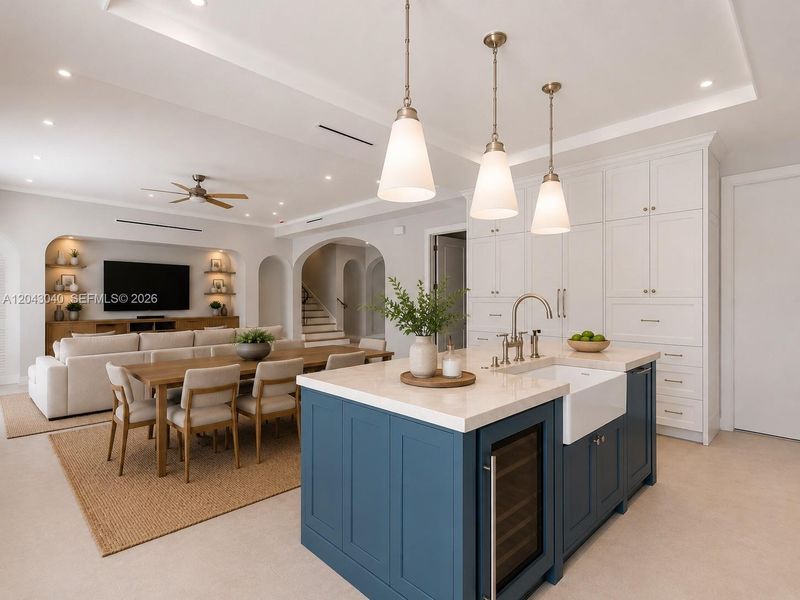 Furnished interior view inside a new home in , South Miami (Image 9).
