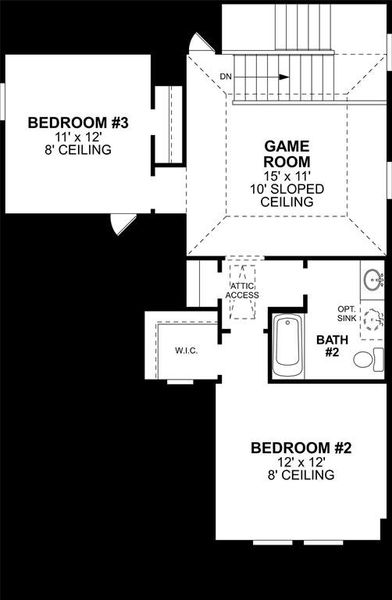 2D floor plan layout of this home in Hunters Ridge, Crowley, TX (Image 3).