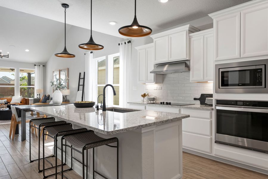 Furnished interior view inside a new home in Lily Springs, Seguin (Image 16). Furnished interior view inside a new home in Lily Springs, Seguin (Image 16).