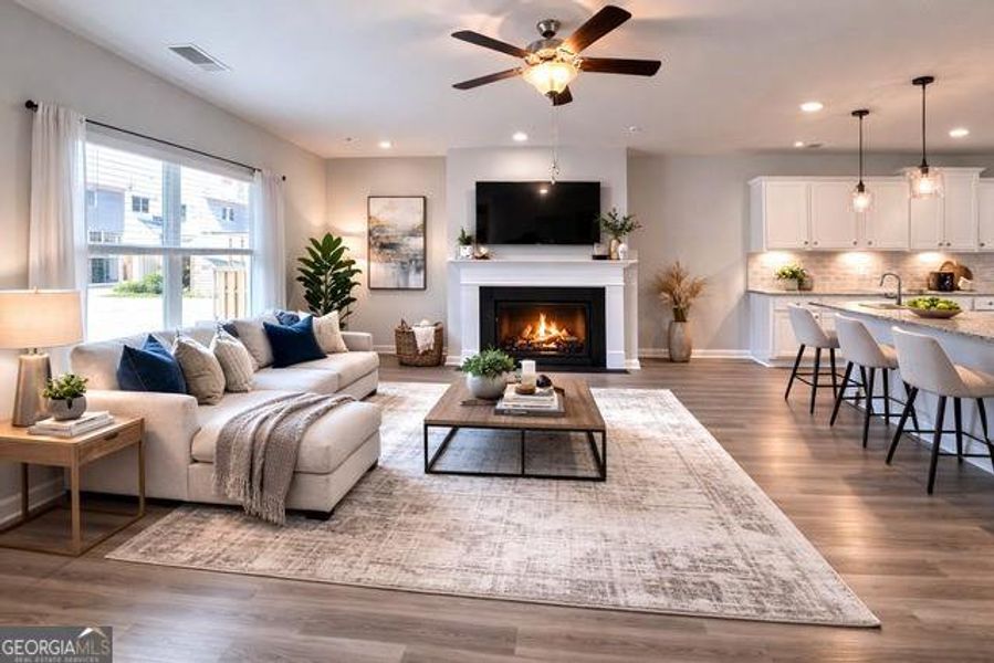 Furnished interior view inside a new home in Lake Harbin, Morrow (Image 25).