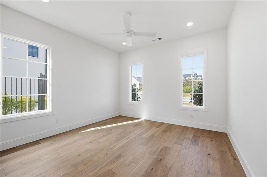 Secondary bedroom or office on main level with ensuite bath