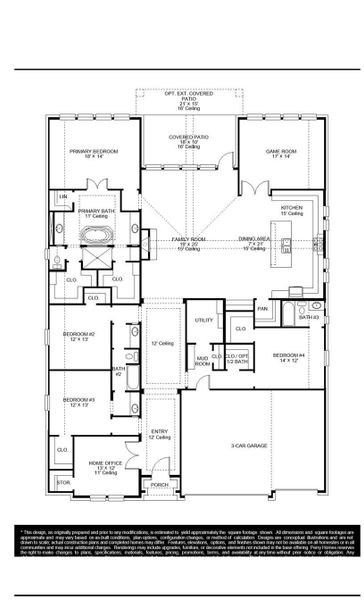 2D floor plan layout of this home in The Highlands, Porter, TX (Image 2).