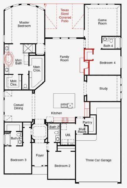 2D floor plan layout of this home in Valencia, Manvel, TX (Image 2). 2D floor plan layout of this home in Valencia, Manvel, TX (Image 2).