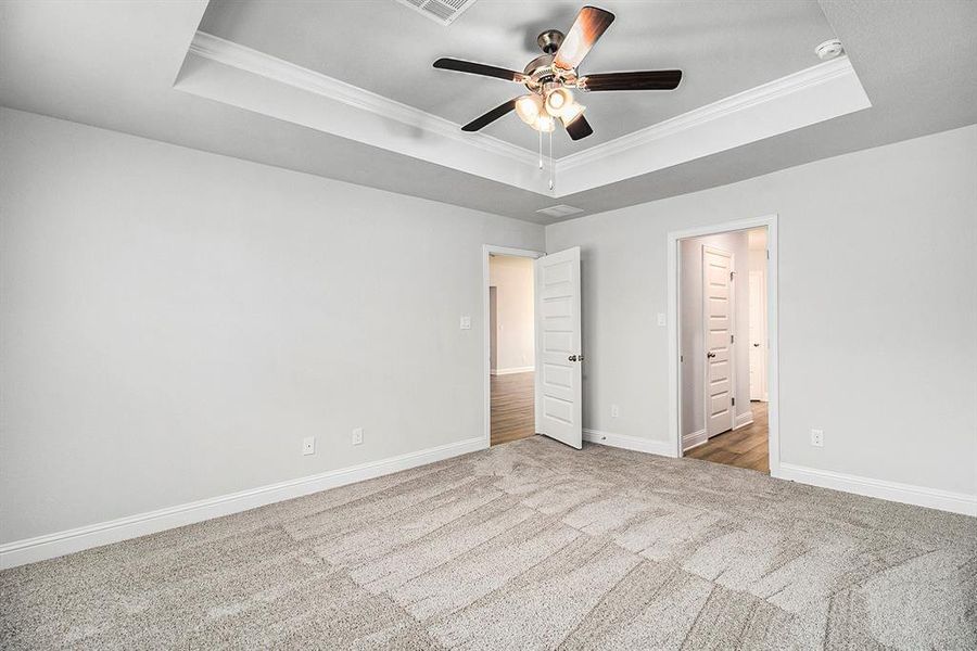 Primary Bedroom with Tray Ceiling