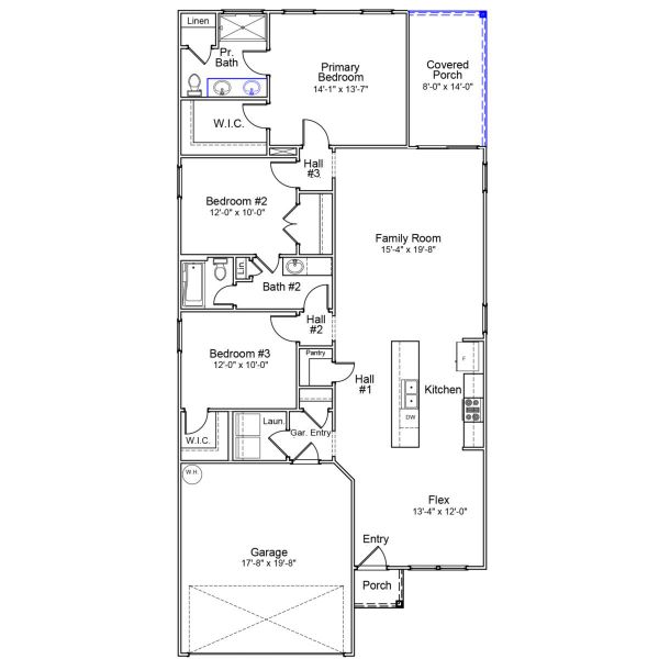 2D floor plan layout of this home in River Tide Farms, Bolivia, NC (Image 3).