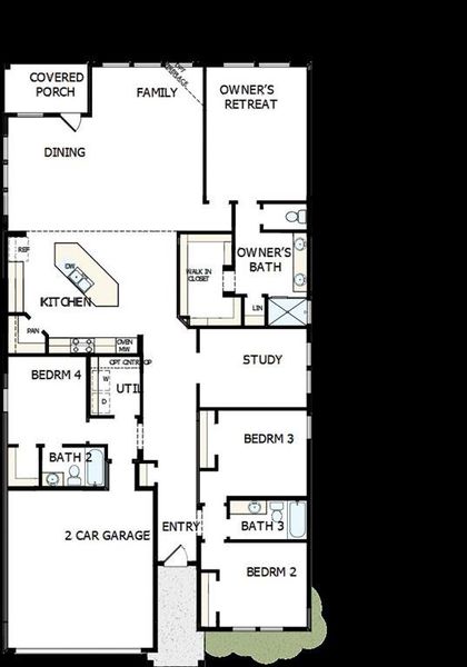 2D floor plan layout of this home in Treeline, Justin, TX (Image 3).
