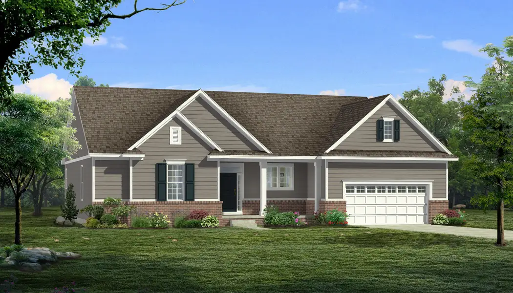 Representative exterior photo of a completed home built from the The Springfield by Norfolk Homes in Valleys, Jackson, MI (Image 2). Representative exterior photo of a completed home built from the The Springfield by Norfolk Homes in Valleys, Jackson, MI (Image 2).