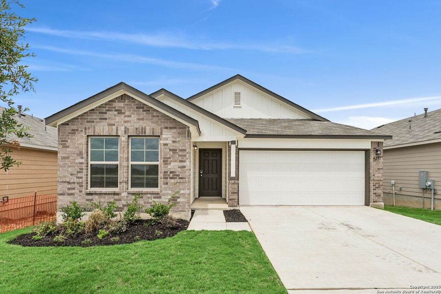 Front exterior of a new home in Mesquite Ridge, San Antonio, TX, highlighting curb appeal (Image 21). Front exterior of a new home in Mesquite Ridge, San Antonio, TX, highlighting curb appeal (Image 21).