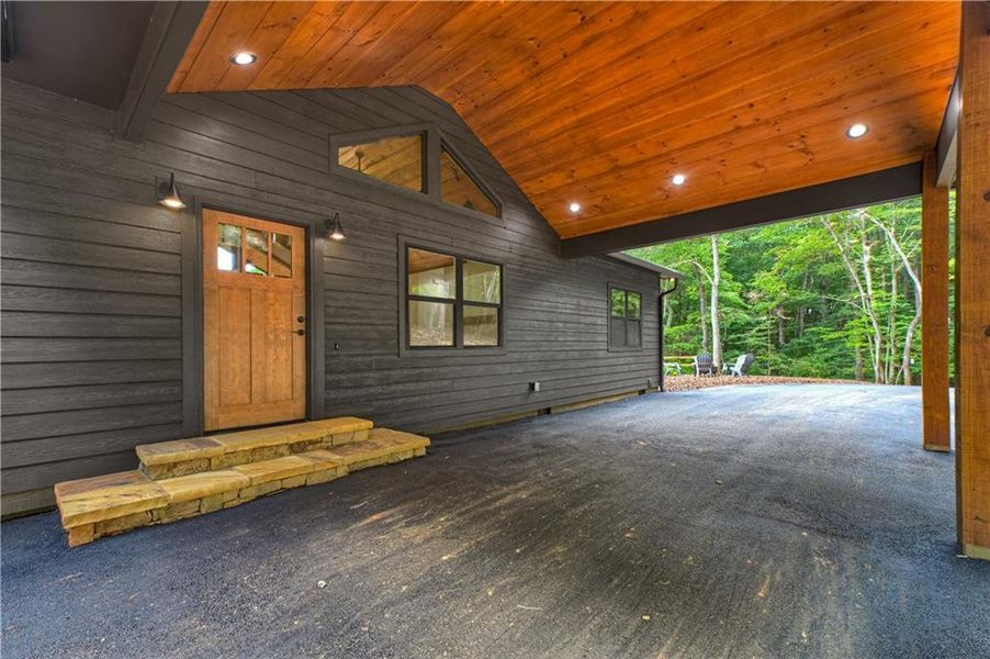 Exterior details and patio area of a home in , Ellijay (Image 31).