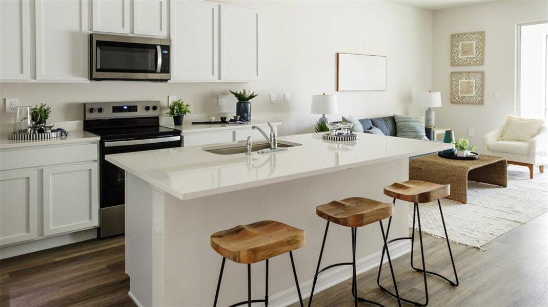 Furnished interior view inside a new home in The Gardens at Bay Street, Sarasota (Image 12).