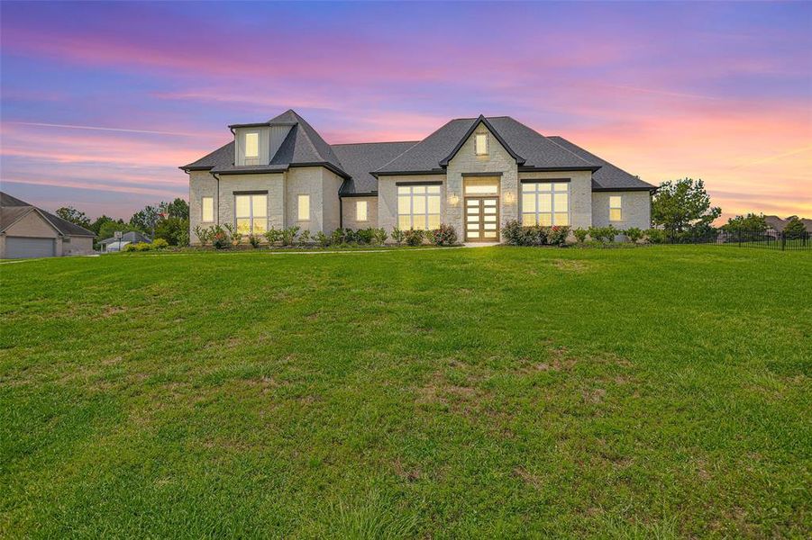 The stone and brick home sits high, no flooding on the 1 acre.