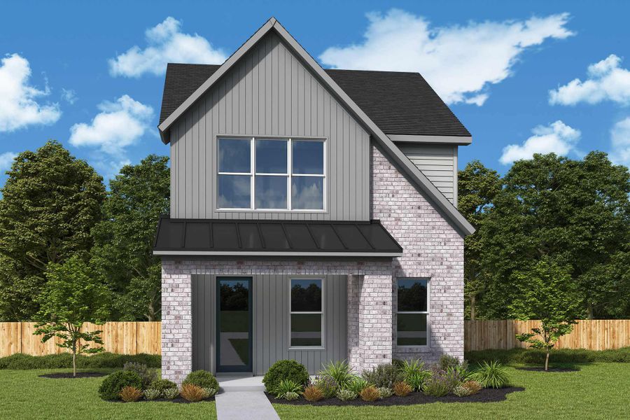 Representative exterior photo of a completed home built from the The Enterprise by David Weekley Homes in Jubilee - Cottages Row Collection, Hockley, TX (Image 20).