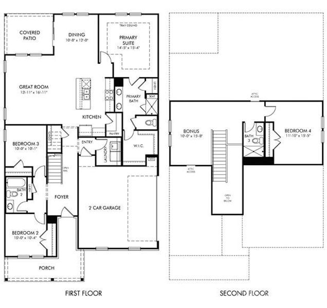 2D floor plan layout of this home in Brighton Springs, York, SC (Image 5).