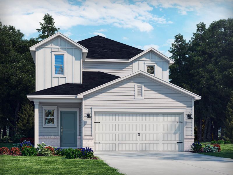 Representative exterior photo of a completed home built from the Sydney by Meritage Homes in Clear Pond - The Boardwalk Series, Myrtle Beach, SC (Image 1).
