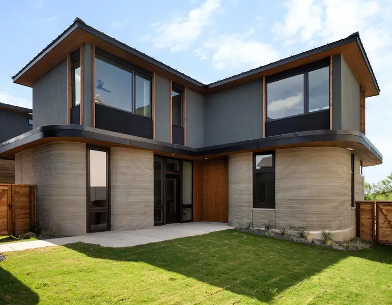 Front exterior of a new home in , Austin, TX, highlighting curb appeal (Image 26). Front exterior of a new home in , Austin, TX, highlighting curb appeal (Image 26).