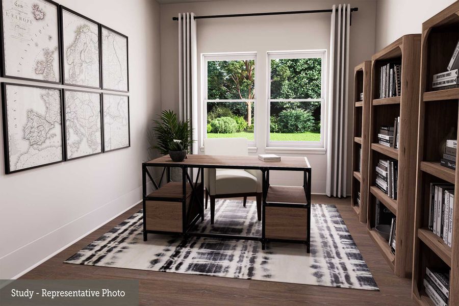 Representative furnished interior of a home built from the The Grapeland by David Weekley Homes in Wolf Ranch – West Bend, Georgetown (Image 3).