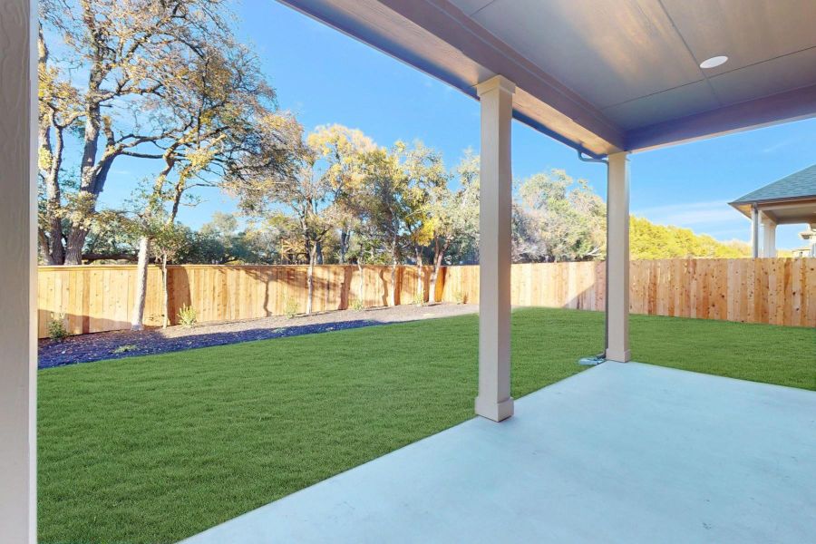 Exterior details and patio area of a home in Barksdale, Leander (Image 18).