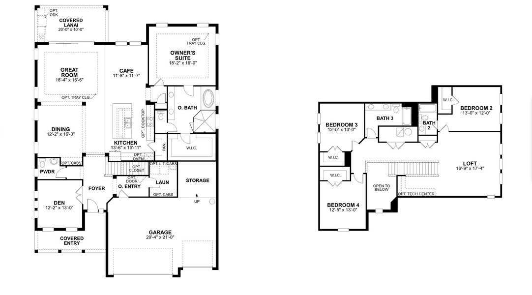 2D floor plan layout for the Juniper by M/I Homes in Creeks Edge at Twin Rivers, Parrish, FL (Image 3).