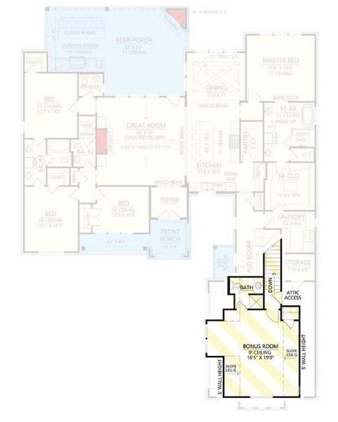 Upper Level Floor Plan *representative, home is to be built