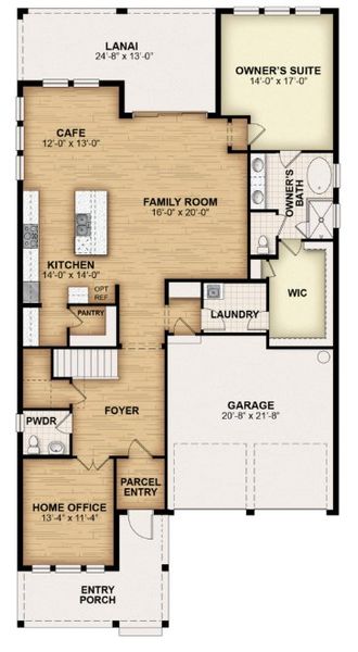 2D floor plan layout of this home in Northlake at Ovation, Winter Garden, FL (Image 4).