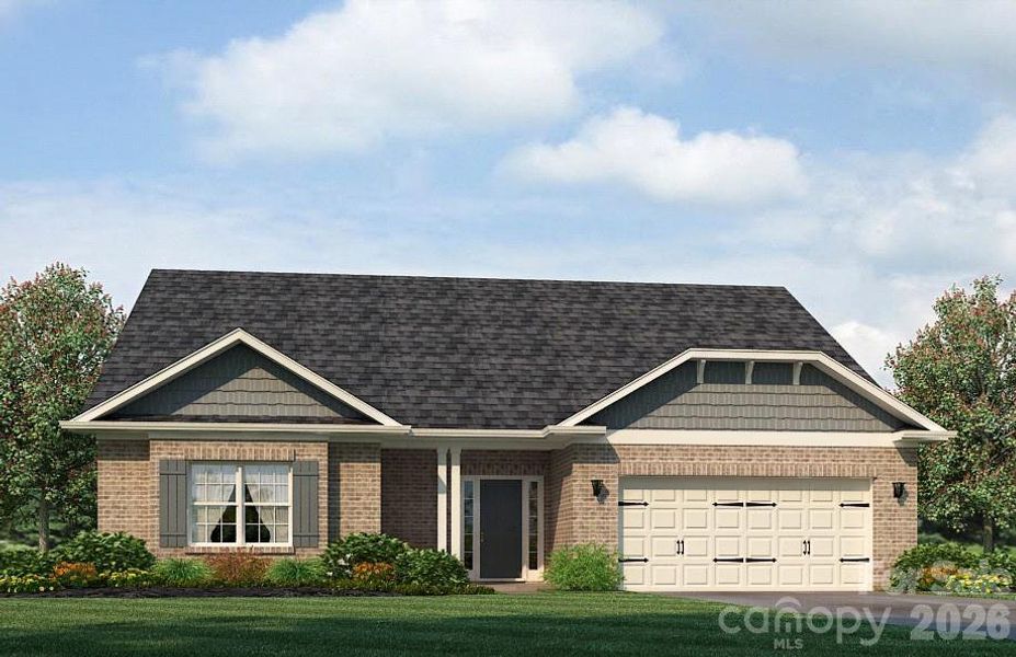 Front exterior of a new home in Crystal Village, Albemarle, NC, highlighting curb appeal (Image 1). Front exterior of a new home in Crystal Village, Albemarle, NC, highlighting curb appeal (Image 1).